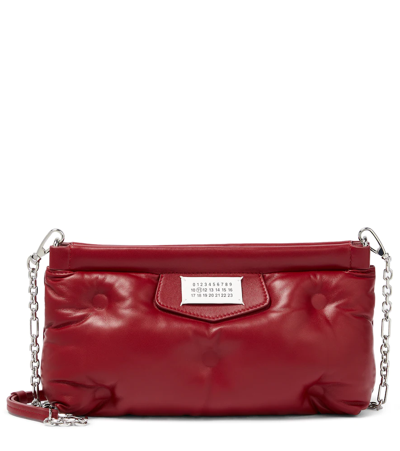 Maison Margiela Red Carpet Glam Slam Leather Clutch In Pigalle Red