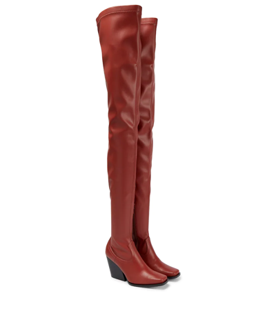 Stella Mccartney Faux Leather Over-the-knee Boots In Sienna