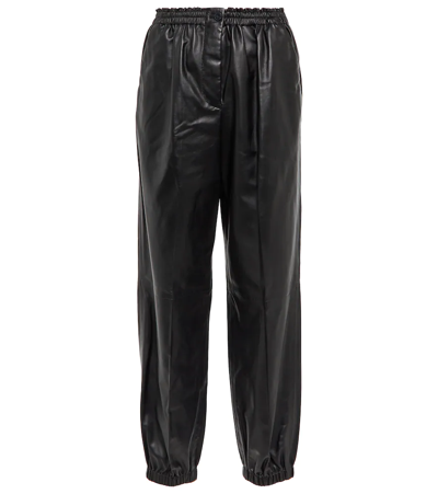 Joseph Viscount Tapered Leather Pants In Black