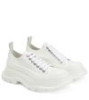 Alexander Mcqueen Tread Slick Canvas Exaggerated-sole Sneakers In White/whit