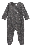 Nordstrom Kids'  Baby Print Footie In Grey Castlerock Dogs