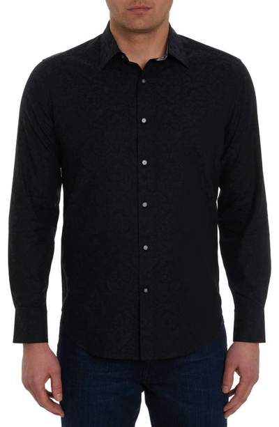 Robert Graham Highland Long Sleeve Button Down Shirt Big In Black
