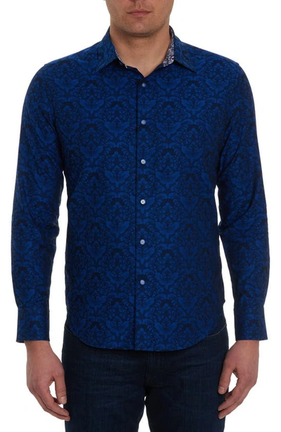 Robert Graham Bayview Long Sleeve Button Down Shirt In Navy