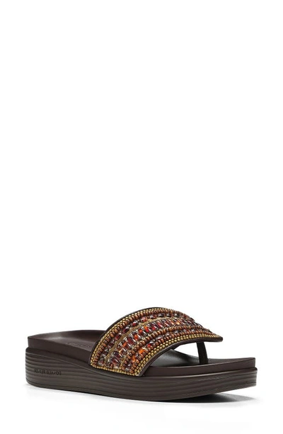 Donald Pliner Fifi Flip Flop In Dark Brown