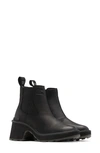 Sorel Hi Line Womens Leather Padded Insole Chelsea Boots In Black Sea Salt