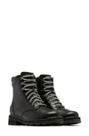 Sorel Lennox Lace Stkd Wp Leather Boot In Black