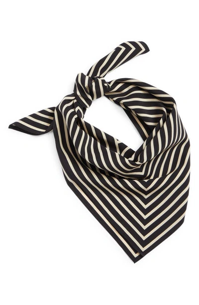 Totême Toteme Silk Signature Monogram Squared Scarf In Black