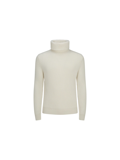 Malo Turtleneck Sweater In White