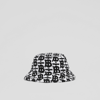 Burberry Tb Monogram Towel Bucket Hat In Black/white