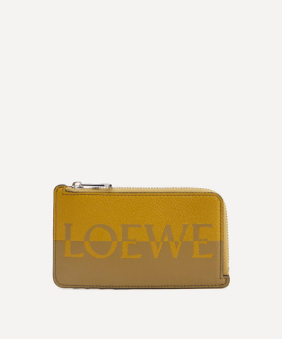 Loewe Signature Coin Cardholder In Ochre/olive