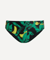 Ganni Banana Print Mid-rise Bikini Bottoms In Banana Tree Black