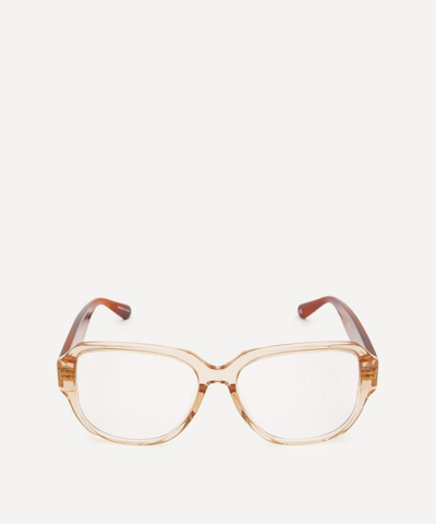 Linda Farrow Renee Square Acetate Optical Glasses In Light Gold