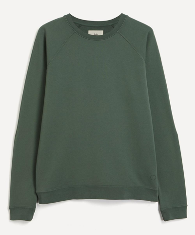 Folk Rivet Cotton Sweatshirt In Dark Olive