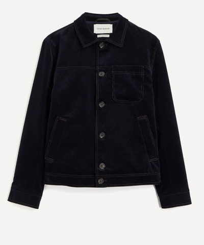 Oliver Spencer Buffalo Cord Jacket In Navy