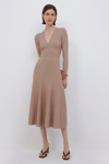 Jonathan Simkhai Melba Compact Rib Midi Dress In Nutmeg