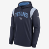NIKE MEN'S  THERMA ATHLETIC STACK (NFL TENNESSEE TITANS) PULLOVER HOODIE,14184421