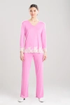 Natori Luxe Shangri-la Tencel™ Long Sleeve Pajamas Set In Heather Violet Quartz