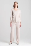 Natori Luxe Shangri-la Tencel™ Long Sleeve Pajamas Set In Heather Cashmere