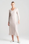 Natori Luxe Shangri-la Long Sleeve Lounger Top In Heather Cashmere