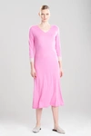 Natori Luxe Shangri-la Long Sleeve Lounger Top In Heather Violet Quartz