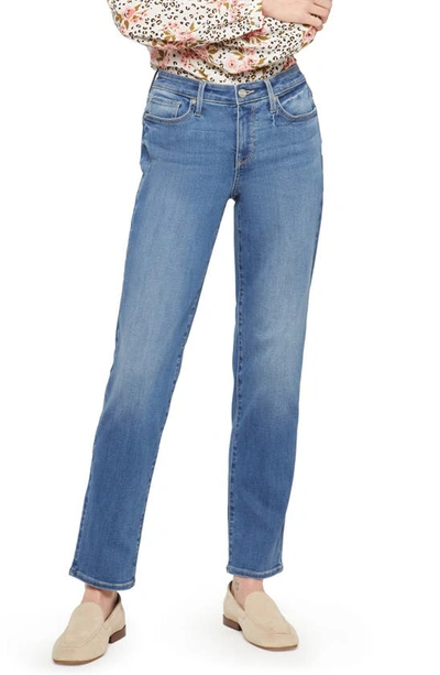 Nydj Relaxed High Rise Straight Jeans In Lovesick In Blue