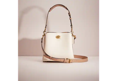 Coach Restored Willow Bucket Bag In Colorblock In Brass/chalk Multi