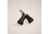 Coach Remade Colorblock Tassel Bag Charm In Black/grey Multi