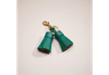 Coach Remade Colorblock Tassel Bag Charm In Green Multi