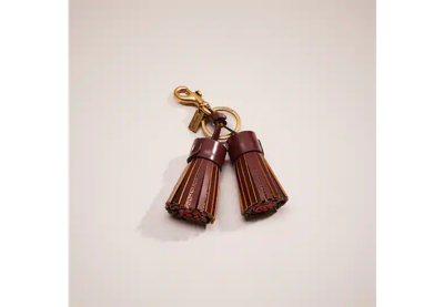 Coach Remade Colorblock Tassel Bag Charm In Brown/multi