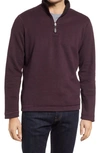 Johnston & Murphy Reversible Quarter Zip Pullover In Burgundy/ Charcoal