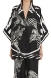 DOLCE & GABBANA ZEBRA SILK BUTTON-UP SHIRT