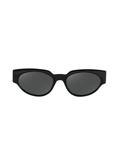 Aqs Women's 47mm Narrow Clubmaster Sunglasses In Black