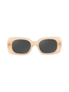 Aqs Women's 47mm Rectangular Sunglasses In Nude
