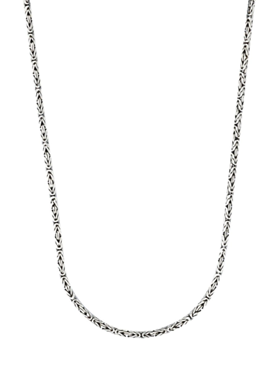 Eli Pebble Men's Sterling Silver Byzantine Chain Necklace