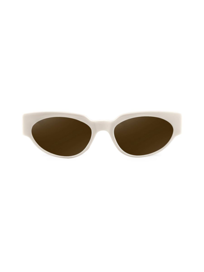 Aqs Women's 47mm Narrow Clubmaster Sunglasses In Cream