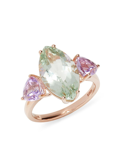 Effy Women's 14k Rose Gold & Amethyst Cocktail Ring