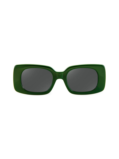 Aqs Women's 47mm Rectangular Sunglasses In Green