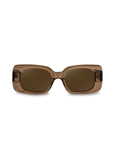 Aqs Women's 47mm Rectangular Sunglasses In Brown