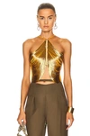 Cult Gaia Quella Metallic-finish Vest In Gold