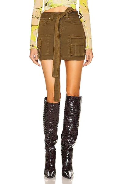 Blumarine Khaki Cargo Miniskirt In N0577 Oil