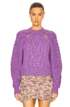 Isabel Marant Paloma Cable-knit Wool-blend Sweater In Ultra Violet