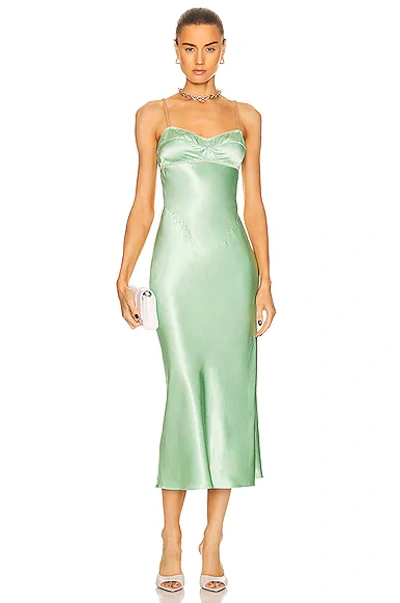 Anna October Waterlily Maxi Dress In Green-lt