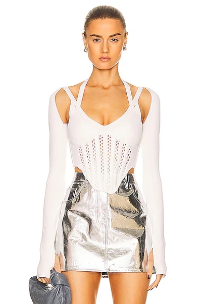 Dion Lee Cropped Corset Top In White