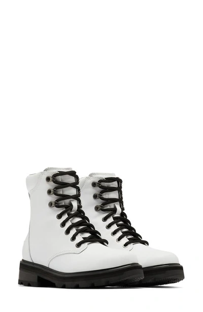 Sorel Lennox Lace Boot In White In White/ Black