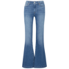 Paige Cindy High Rise Straight Jean In Mel Destroyed Hem In Blue