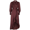 Zimmermann Silk Wrap Midi Dress In Burgundy