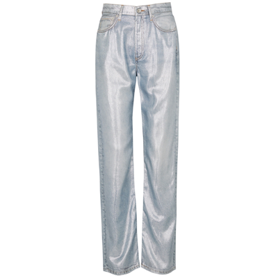 Rag & Bone Alex Liquid Miramar Metallic Straight-leg Jeans