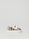 BURBERRY LEATHER AND CHECK COTTON SNEAKERS,d25698022