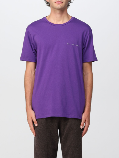 Daniele Alessandrini T-shirt With Mini Logo In Violet