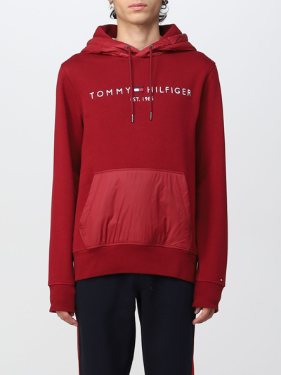 Tommy Hilfiger 卫衣  男士 颜色 酒红 In Burgundy